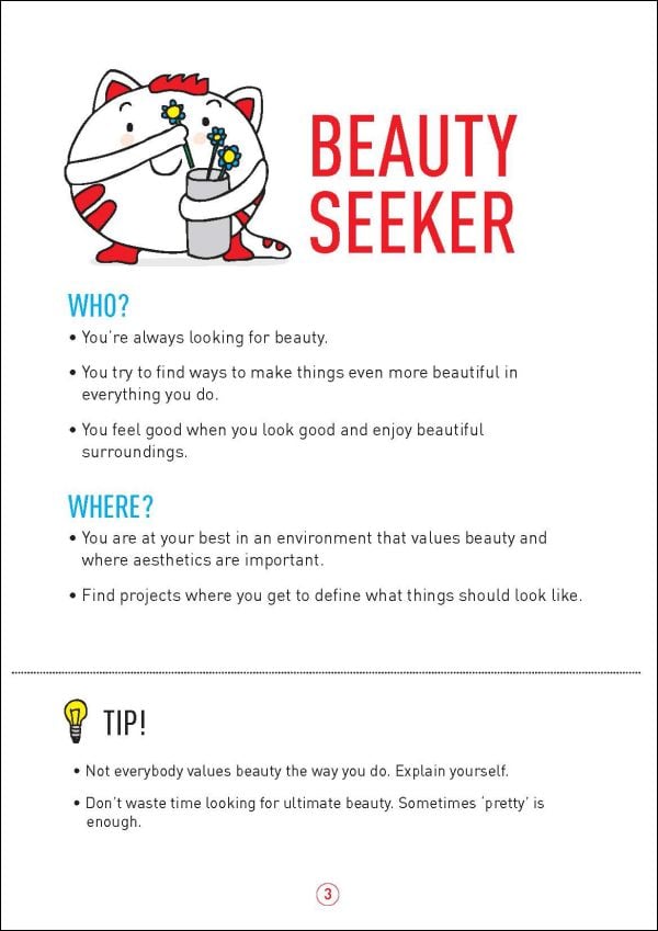 Three white cartoon cats in competitive action, on cream cover, on 'Go With Your Talent, Card Set for Young Talent', by Lannoo Publishers.