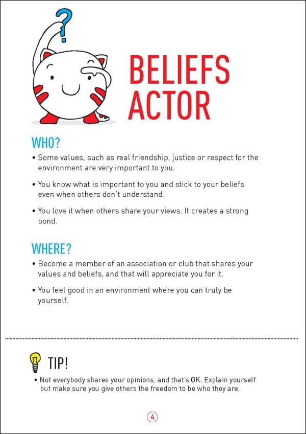 Three white cartoon cats in competitive action, on cream cover, on 'Go With Your Talent, Card Set for Young Talent', by Lannoo Publishers.