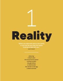 Hand passing book to another hand, on orange cover of 'The Guide to the Ecosystem Economy, Sketchbook for Your Organization’s Future', by Lannoo Publishers.