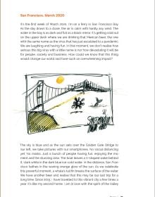 Hand passing book to another hand, on orange cover of 'The Guide to the Ecosystem Economy, Sketchbook for Your Organization’s Future', by Lannoo Publishers.