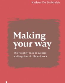 Red and brown cover of 'Making Your Way, The (wobbly) road to success and happiness in life and work', by Lannoo Publishers.