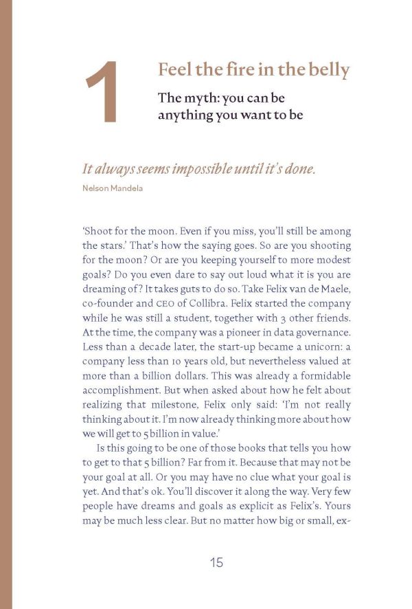 Red and brown cover of 'Making Your Way, The (wobbly) road to success and happiness in life and work', by Lannoo Publishers.