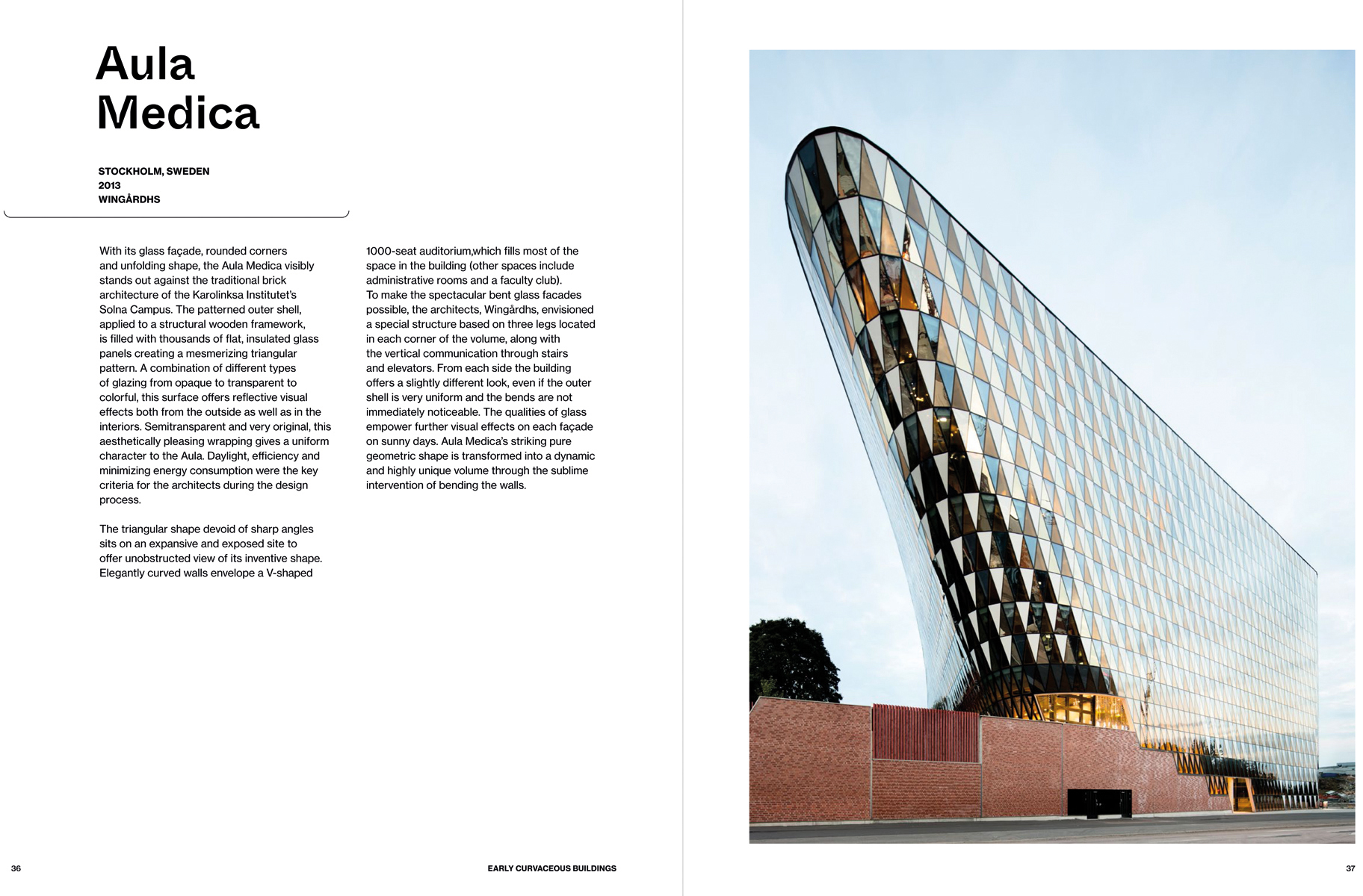 South African restaurant BOSJES with wavy roof design, on cover of 'Curved, Bending Architecture', by Lannoo Publishers.