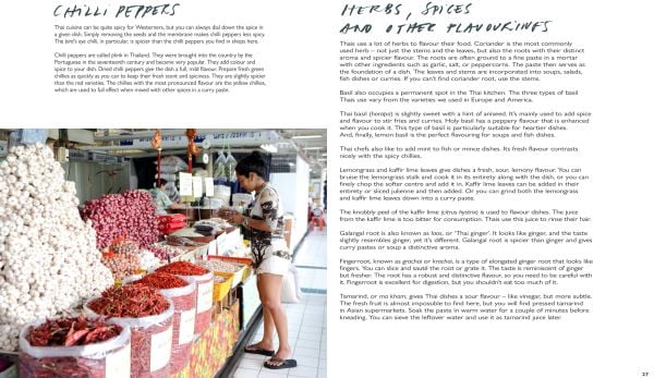 Book cover of The Thai Kitchen of Boo Raan, Sharing Recipes From Dokkoon Kapueak, with an Asian style chicken dish in restaurant kitchen, with chef topping with herbs. Published by Lannoo Publishers.