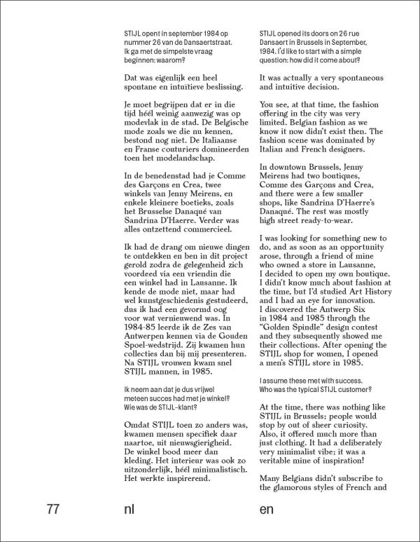 Torso of model in white shirt and trousers with large horseshoe around neck, on cover of 'Brussels Touch', by Lannoo Publishers.