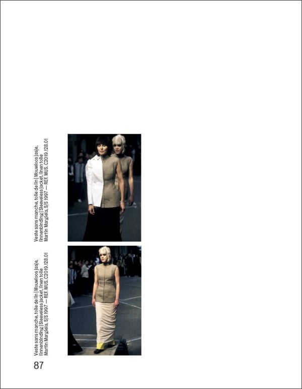 Torso of model in white shirt and trousers with large horseshoe around neck, on cover of 'Brussels Touch', by Lannoo Publishers.