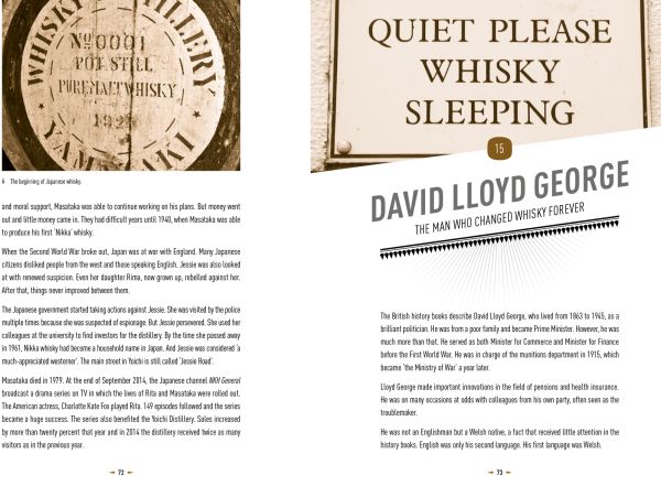 Rich brown cover of 'The Whisky Book, Everything you didn’t know about the water of life', by Lannoo Publishers.