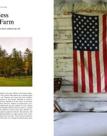 Book cover of Escape to the Country, with an old American farm truck, fresh fruit and vegetables on a tray with watering can resting on back door. Published by Lannoo Publishers.