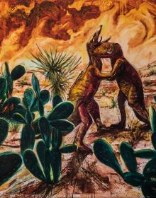Book cover of Dinosaurs are Collectible, with a man in suit standing next to large dinosaur bone. Published by Lannoo Publishers.