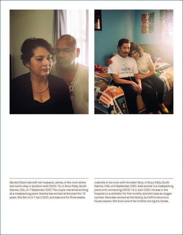 Book cover of World Press Photo 2022, with orange and cream summer dresses hanging from three wooden crosses in ground. Published by Lannoo Publishers.