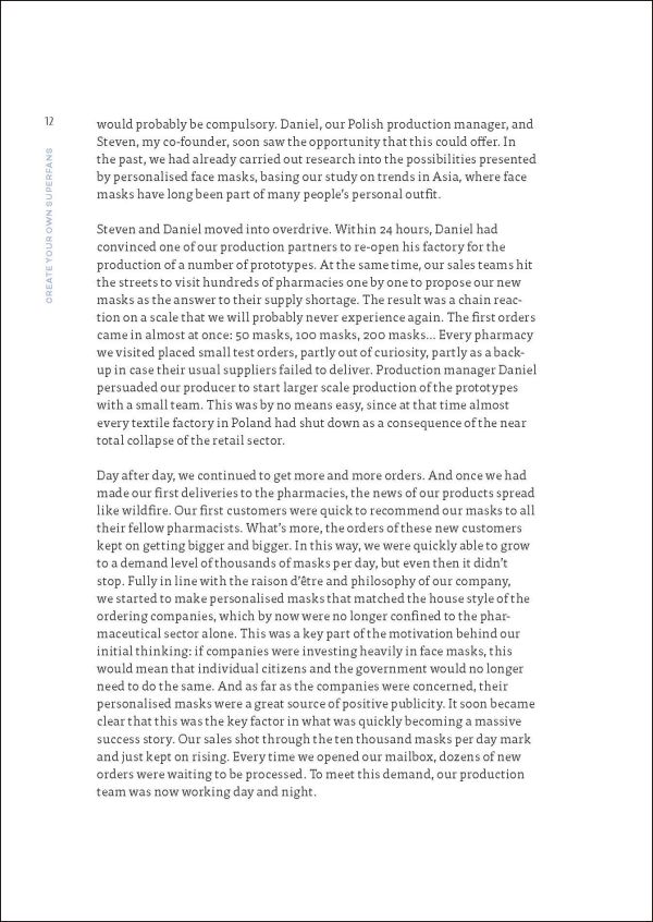 Book cover of Create Your Own Superfans, Making a Difference With Ambassador Marketing, with a giant blue foam pointed finger. Published by Lannoo Publishers.