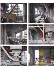 Book cover of Concrete Playground, with a destroyed derelict tower with bright graffiti art sprayed on exterior wall. Published by Lannoo Publishers.
