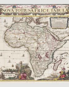 Book cover of Maps that Made History, 1000 Years of World History in 100 Old Maps, with a section of old illustrated map, and crowned figure holding sword. Published by Lannoo Publishers.