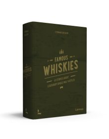 Khaki cover of 'Wonderful Whiskies, 40 Bottles With An Unusual Story', by Lannoo Publishers.
