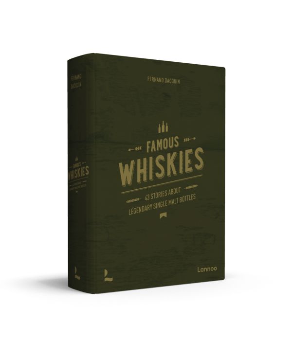 Book cover of 'Wonderful Whiskies, 40 Bottles With An Unusual Story'. Published by Lannoo Publishers.