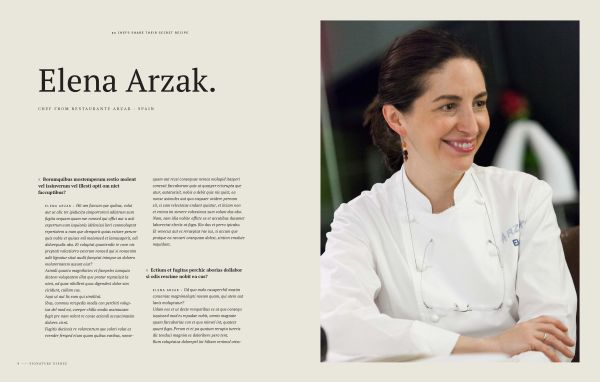 Book cover of Signature Dishes. 50 Chefs Share Their Secret Recipe, with a plate of parsnip crisp with apple-parsnip mousse and apple caramel. Published by Lannoo Publishers.