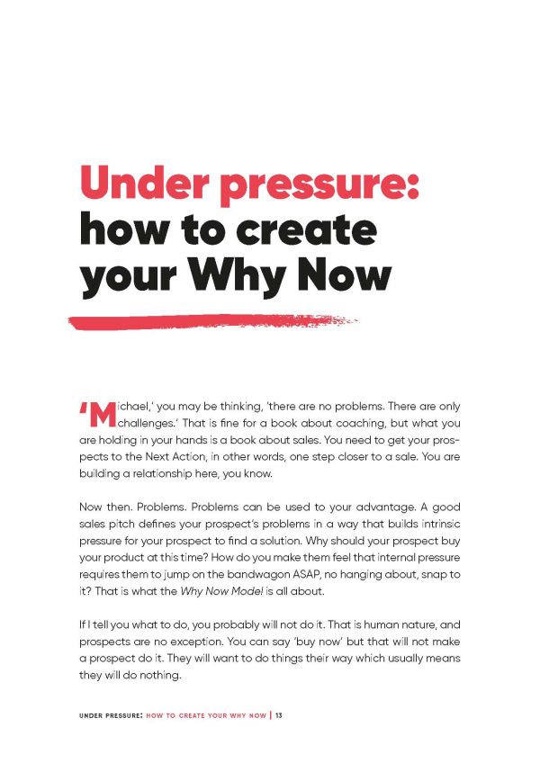 Book cover of 'Why Now?, Because your prospects should have been customers yesterday'. Published by Lannoo Publishers.