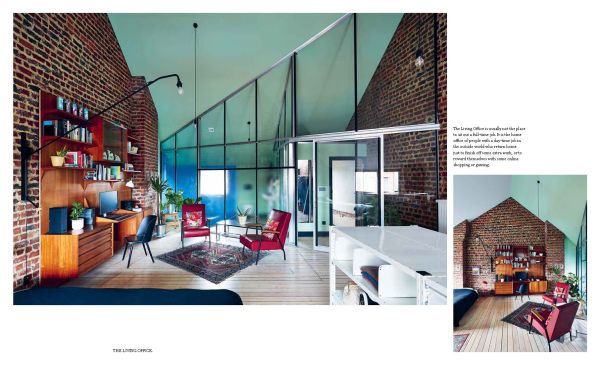 Book cover of An Bogaerts' The Perfect Home Office: Inspiring Design Ideas, with wooden desk with white lamp, and chair. Published by Lannoo Publishers.