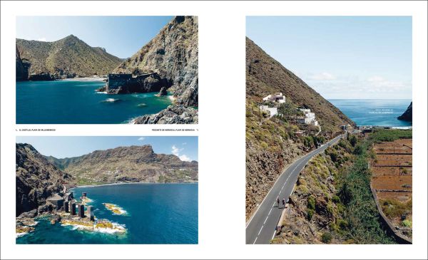Book cover of Canary Islands: A Visual Travel Guide Through the Canarias, with a mountainous landscape. Published by Lannoo Publishers.