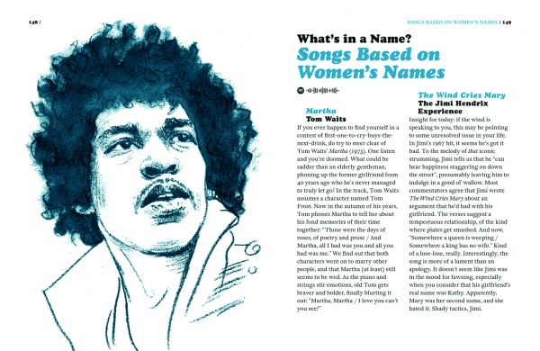 List of song titles on white cover of 'The Illustrated Book of Songs', by Luster Publishing.