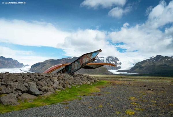 Book cover of Hidden Iceland, with an aerial view of mountainous landscape. Published by Luster Publishing.