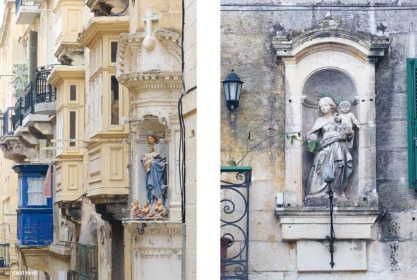 Book cover of Hidden Malta, with a row of multicoloured wooden seats, near harbour edge, with boat behind. Published by Luster Publishing.