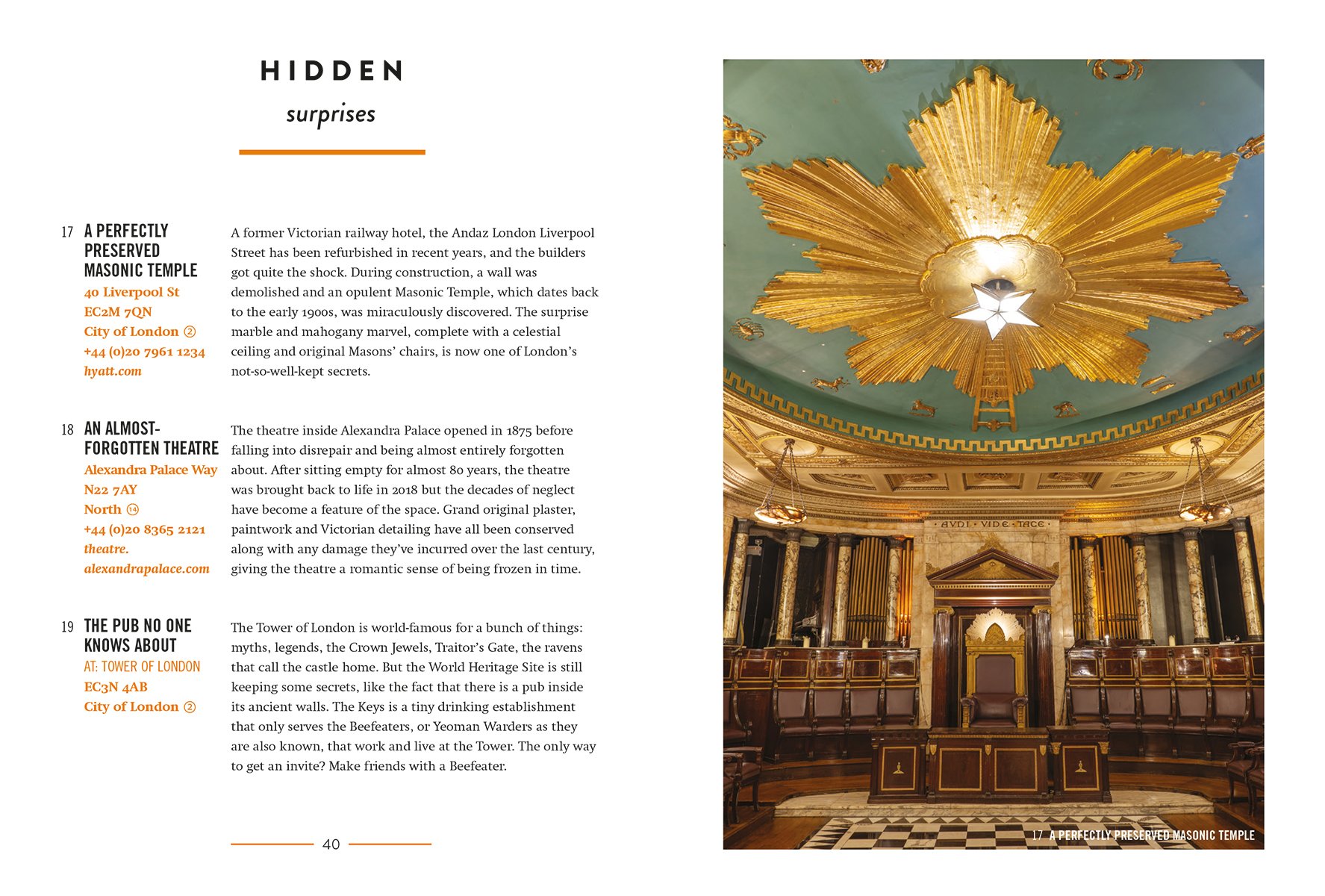 Interior of Victorian building, The Royal Arcade with ceiling lanterns, on pale blue cover of 'Nostalgic London', by Luster Publishing.