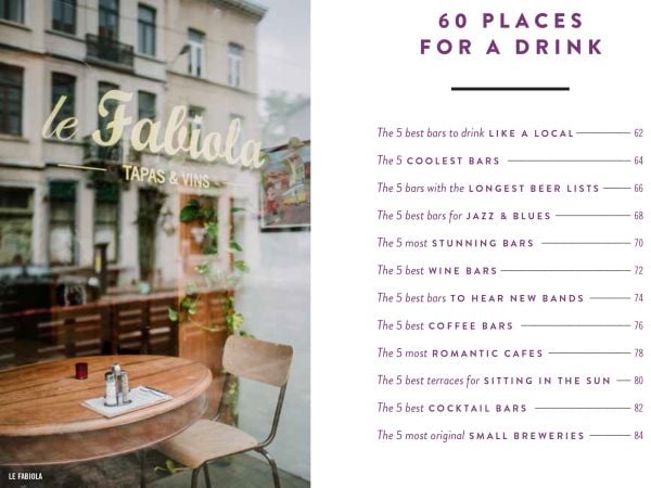 Cinema seat in a derelict theatre, looking at a white screen, on cover of 'The 500 Hidden Secrets of Brussels', by Luster Publishing.