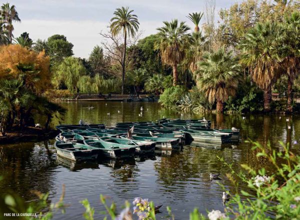 Book cover of The 500 Hidden Secrets of Barcelona, with an interior of concert hall of the Palau de la Música Catalana. Published by Luster Publishing.