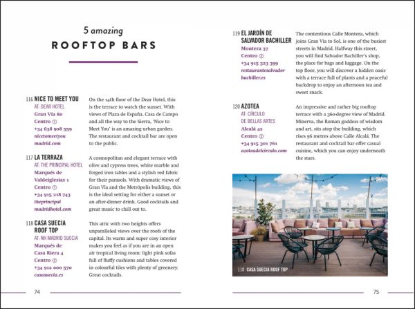 Book cover of The 500 Hidden Secrets of Madrid, with the white exterior of ABC Museum in Madrid. Published by Luster Publishing.