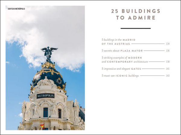 Book cover of The 500 Hidden Secrets of Madrid, with the white exterior of ABC Museum in Madrid. Published by Luster Publishing.