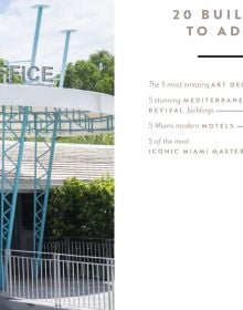 Book cover of The 500 Hidden Secrets of Miami, with Art deco hotel surrounded by palm trees. Published by Luster Publishing.