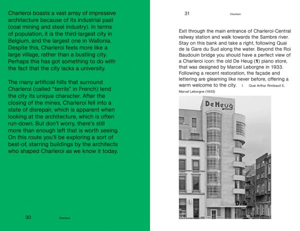 Red cover of Gerlin Heestermans', Tourist Modernist/Toerist Modernist, Walking Along Modernist Architecture in Belgium. Published by Luster Publishing.