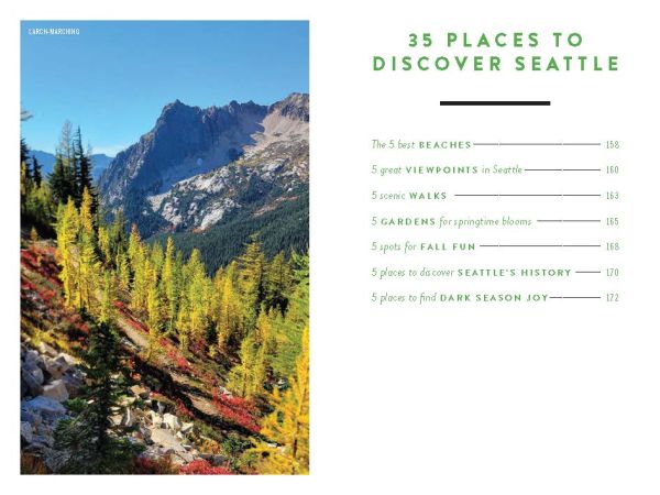 Book cover of The 500 Hidden Secrets of Seattle with the Pike Place market unlit neon sign above corrugated roof. Published by Luster Publishing.