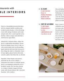 Guide book cover of The 500 Hidden Secrets of Valencia, with corner of building with blue and orange vertical slats. Published by Luster Publishing.