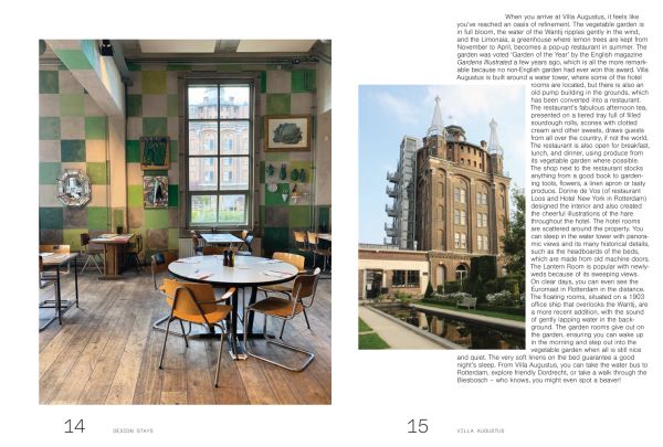 Book cover of Pauline Egge's Design Stays: Europe's Most Inspiring Hotels and Guesthouses, Handpicked by Petite Passport, with a room with bathtub and chair. Published by Luster Publishing.