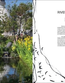 Book cover of Wild Harmony: Urban Gardens by Bart & Pieter; featuring a garden with a view to residential homes. Published by Luster Publishing.