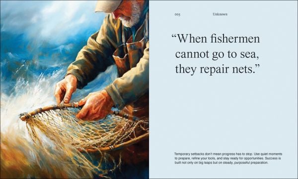 Book cover of Fishing:Worlds of Wisdom; featuring a sea fisher with a fish on the end of line. Published Luster Publishing.