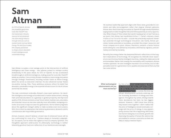 Book cover of Ahead of Time20 leading minds shaping the future. Published by Luster Publishing.