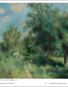 Book cover of Impressionism: Pathways to Modernity, featuring an impressionist landscape painting by Claude Monet, of trees over a river. Published by Exhibitions International.