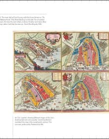 Black book cover of The Universe of Amsterdam, Treasures from the Golden Age of Cartography, featuring a round mosaic map of the world. Published by Waanders Publishers.