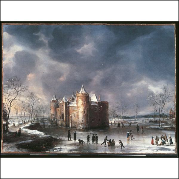 Book cover of Amsterdam Castle Muiderslot, featuring an aerial shot of magical castle with landscapes grounds, surrounded by water. Published by Waanders Publishers.