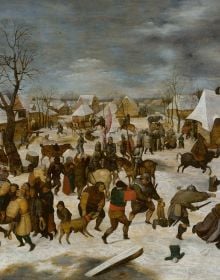 Carrying of the Cross by Peter Bruegel the younger with Bruegel and Contemporaries in pale yellow font above