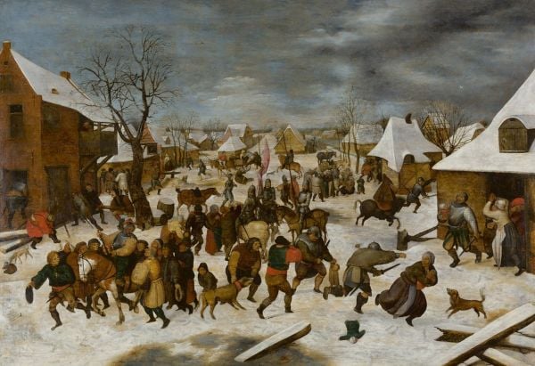 Carrying of the Cross by Peter Bruegel the younger with Bruegel and Contemporaries in pale yellow font above