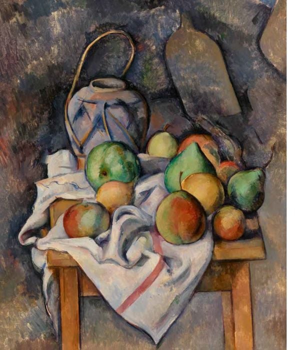 Book cover of Van Gogh, Cézanne, Le Fauconnier: & the Bergen School, with a painting of field with a pyramid of corn. Published by Waanders Publishers.