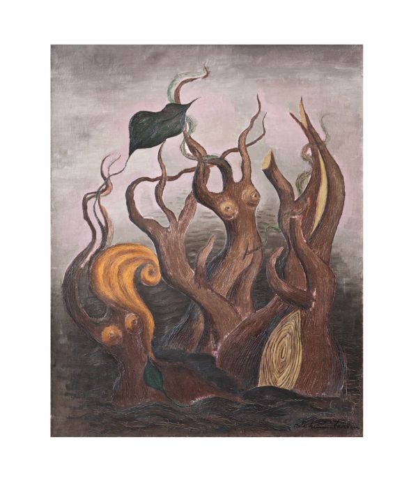 Book cover of We kiss the earth: Danish modern art 1934-1948, with a colourful, abstract painting. Published by Waanders Publishers.