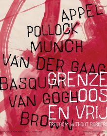 Book cover of Freedom without borders, with raspberry coloured paint daubed on surface. Published by Waanders Publishers.
