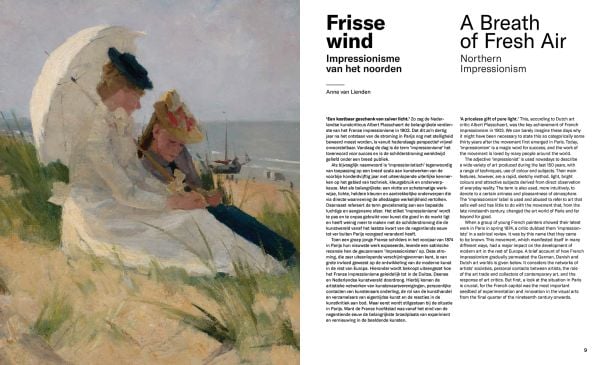 Book cover of Frisse Wind: Impressionisme van het Noorden/Impressionism of the North, with a painting titled Two Ladies on the Beach, by Peder Severin Krøyer. Published by Waanders Publishers.