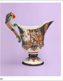 Book cover of Pioneering Ceramics, with a blue delft vase and a modern piece on top. Published by Waanders Publishers.