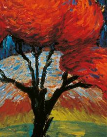 Book cover of Marianne von Werefkin: Pioneer of Expressionism, with a painting titled Tragic Mood, featuring a figure in red and black. Published by Waanders Publishers.